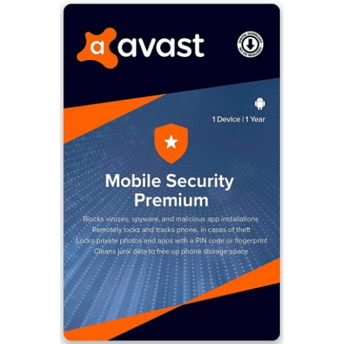 Avast Mobile Security Premium package on a white background