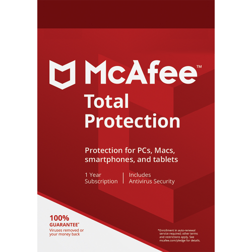 McAfee Total Protection packaging on a white background