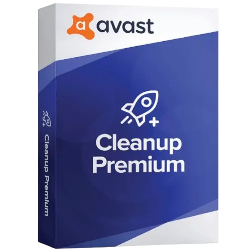 Avast Cleanup Premium software package box on a white background.